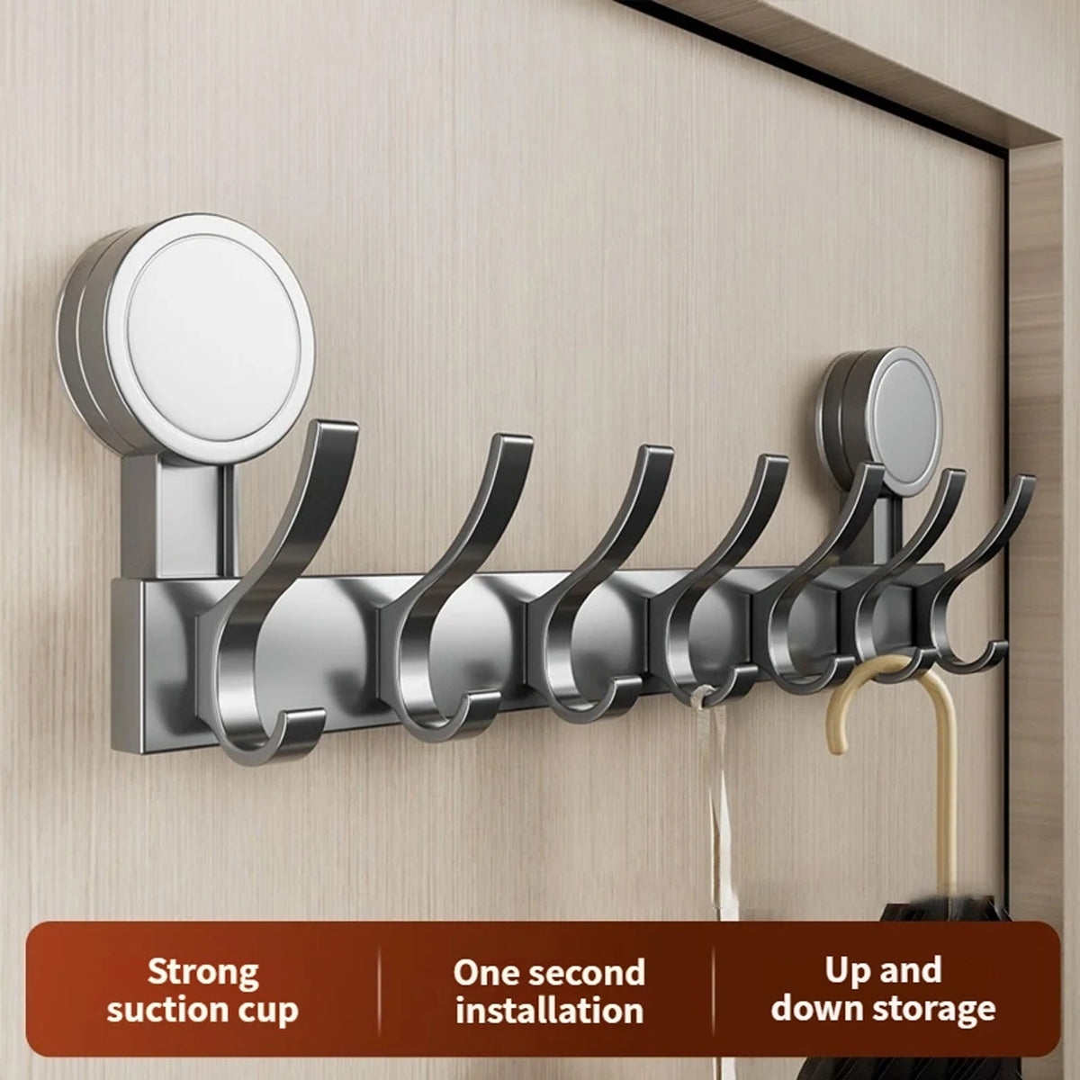 No Drill Wall Mount Door Hooks Suction Cup Robe Hooks for Kitchen Bathroom Door Adhesive Hook Key Hook Kitchen Hook